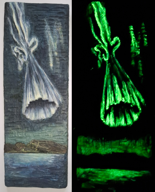 Relief Aurora Borealis Tromso 2024 day and night view
